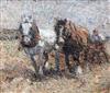 Harry Fidler (1856-1935) Ploughing scene 8.5 x 9.75in.                                                                                 