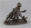 Peiffer. A bronze figure of a putto and dog, height 7.75in.                                                                            