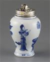 A Chinese blue and white baluster jar, Kangxi period, total H.11cm                                                                     