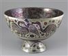 Ulisse Cantagalli (1839-1901). A large silver and ruby lustre pedestal bowl, late 19th century, diameter 41cm, height 27cm, some restor
