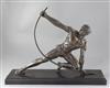 Le Bendeur attributed to De Roncourt. A patinated spelter figure of an athlete, height 21.5in.                                         