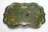 A large Victorian papier mache tray, decorated with butterflies and flowers, 62x82cm                                                                                                                                        