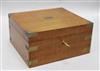 A mahogany humidor width 26cm depth 23cm height 13cm                                                                                   