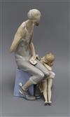 A Lladro figure of a clown and a ballerina height 41.5cm                                                                               