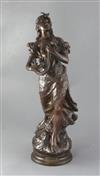 After D. Campagne. A bronze figure L'Hymne Du Soir, height 23.5in.                                                                     