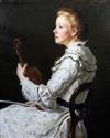 [Susan] Isabel Dacre (1844-1933) 'A Young Violinist' 32 x 26in.                                                                        