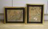 Chinese School, two watercolours on silk, Figures in gardens, 18 x 23cm                                                                                                                                                     
