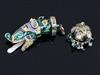 Two antique Indian, gold, enamel and gem set fobs/pendant, dog 41mm.                                                                   