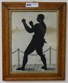 A 19th century Silhouette of the boxer Cribb 29 x 22cm, maple framed.                                                                  