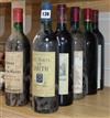 Nine assorted Bordeaux wines including Ch.Beausejour, St Emilion, 1970 etc                                                             