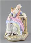A Meissen seated figure of Sleeping Louise, 19th century, height 18.5cm, right arm repaired                                            