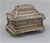 A 19th century Indian silver filigree casket, 15cm.                                                                                    