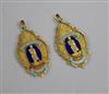 Two 18ct gold and enamel 'Blackpool Chamber of Trade' Presidents jewels, 30.4g gross                                                   