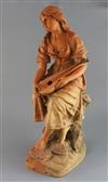 Joseph Le Guluche (1849-1915). A terracotta figure of a seated lady mandolin player, 22.5in.                                           