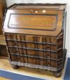 A mid 18th century Dutch Colonial ebony and teak bureau W.100cm                                                                        