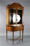 An Edwardian marquetry inlaid rosewood banded satinwood display cabinet, W.3ft .5in. D.1ft 8in. H.6ft 5in.                             