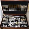 A canteen of Kings pattern cutlery, cased                                                                                              