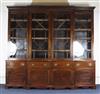 An Edwardian George III style mahogany breakfront library bookcase, W.9ft 2in. D.1ft 11in. H.8ft 6in.                                  