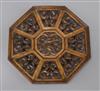 A 19th century carved walnut octagonal dish length 26cm                                                                                