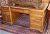 A 1920's Georgian Revival walnut pedestal desk W.152cm                                                                                 