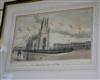 Two etchings with aquatint of Brighton views and three British Isles maps                                                              