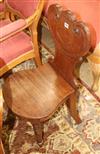 An early Victorian mahogany hall chair                                                                                                 