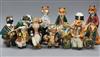 Thirteen Rye pottery characters from Wind in the Willows and Toad of Toad Hall tallest 23cm                                            