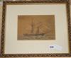 R J Fayle, watercolour, Schooner Fossy 1837, 16 x 23cm.                                                                                