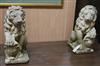 A pair of reconstituted stone lions W.15cm                                                                                             