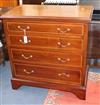 An Edwardian mahogany satinwood banded chest W.90cm                                                                                    