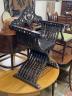 A 19th century Italian ebonised bone inlaid savonarola chair, width 72cm, depth 33cm, height 97cm                                                                                                                           