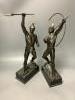 A pair of bronzed Roman archer and a spearman, total height 42cm                                                                                                                                                            