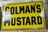 A Colmans Mustard yellow ground enamelled advertising sign                                                                             