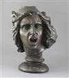 Francois Rude (1784-1855). A bronzed plaster head of 'Le Genie de la Patrie dit aussi La Marseillaise', height 18in.                   