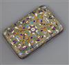 A 20th century Russian 875 silver and polychrome enamel cigarette case, gross 199 grams.                                               