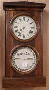 A Seth Thomas rosewood calendar shelf clock W.35cm                                                                                     