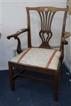 A George III mahogany elbow chair                                                                                                      