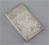 A Chinese export silver card case, by Woshing c.1870-1900, 9cm                                                                         