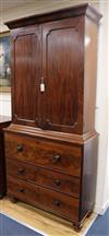 A 19th century mahogany secretaire bookcase W.106cm                                                                                    