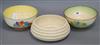 Two Clarice Cliff Crocus pattern bowls and other other, no pattern                                                                     