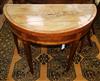 A George III mahogany demi-lune card table W.90cm                                                                                      