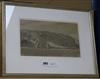 Charles Knight (1901-1992) ink and watercolour, Coastal scene, signed, Abbott & Holder label verso, 17 x 28cm.                         