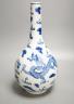 A Chinese blue and white ‘dragon’ bottle vase 36cm                                                                                                                                                                          