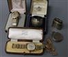 Two watches including Rolex, a pocket watch, silver napkin ring and lighter, a gold coloured bracelet with a 9ct gold clasp            