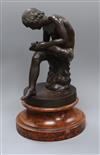 After the Antique. A bronze figure of the Boy with Thorn height 26cm                                                                   