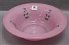 A Turkish pink opaline glass bowl diameter 39.5cm                                                                                      