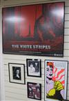 Pop and Rock Memorabilia, a signed photograph of Eric Clapton, The White Stripes posters, etc.,                                        