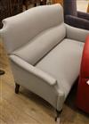 A George I style upholstered settee W.134cm                                                                                            