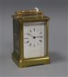 A French brass repeating carriage clock                                                                                                