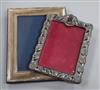A late Victorian repousse silver mounted photograph frame, Birmingham, 1900 and a modern silver mounted photograph frame,              